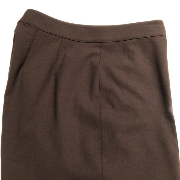 Diana Classic Tailored Straight Leg Wool Hi Waist Pants in Chocolate Brown Sz 8 - Picture 3 of 8